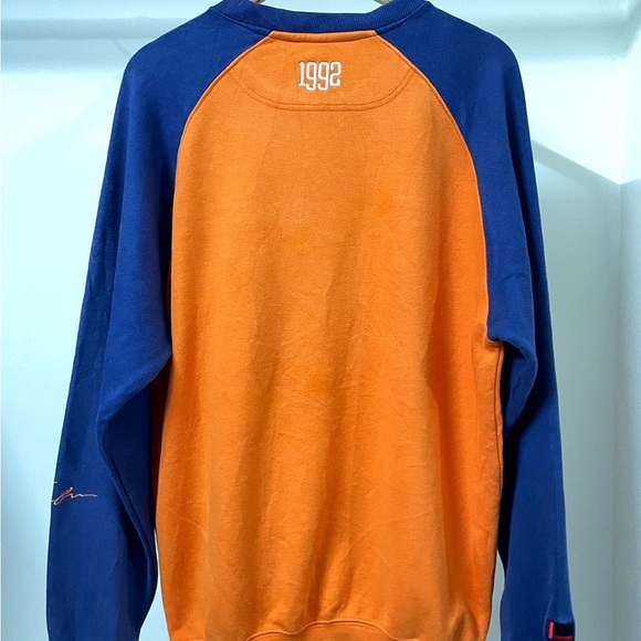 FUBU JEANS 1992 AUTHENTIC ORANGE & BLUE SWEATSHIRT FOR MEN’S & WOMEN’S. - Picture 3 of 8